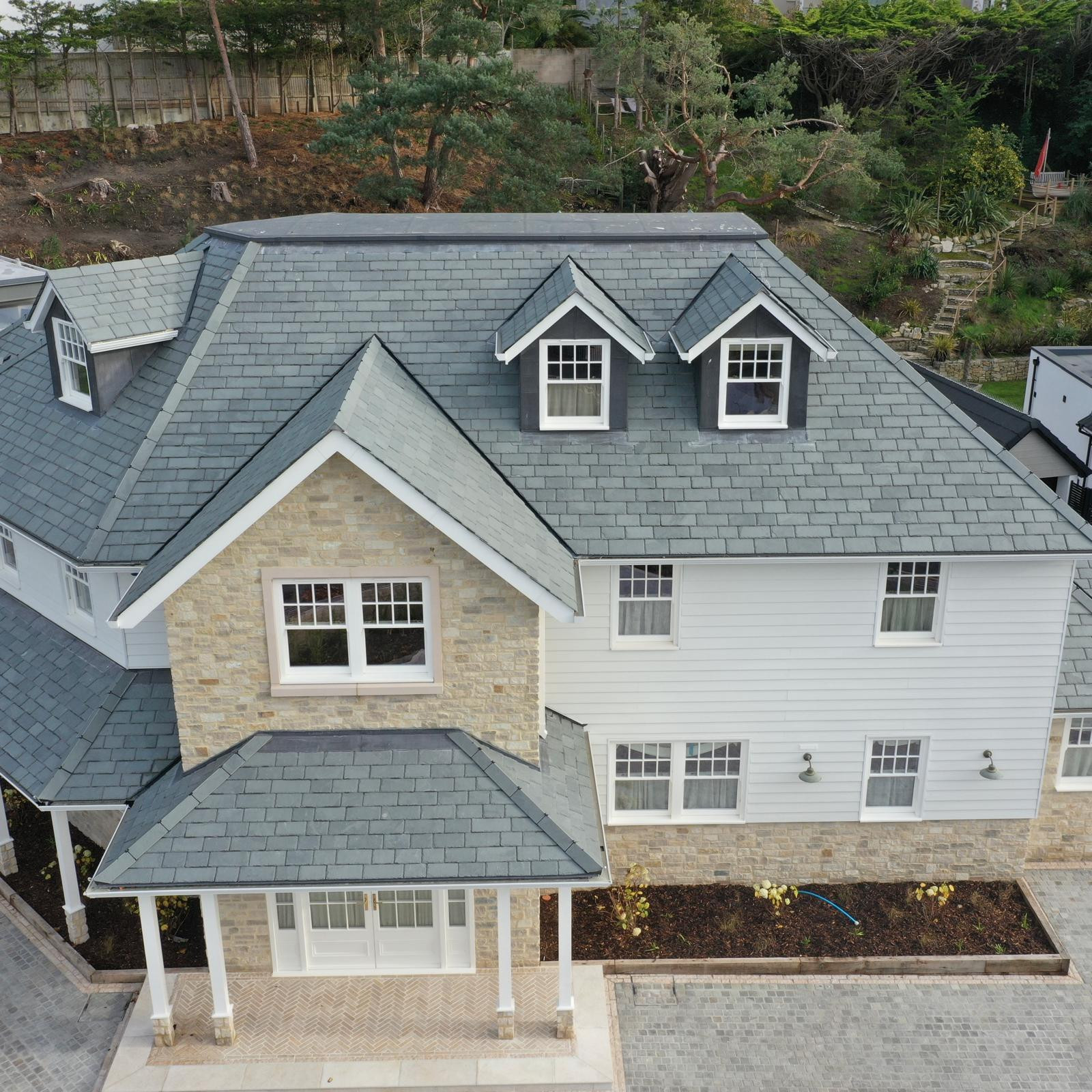 Sandbanks Coastal Property Aluminium Soffit and Mustang Guttering Installation